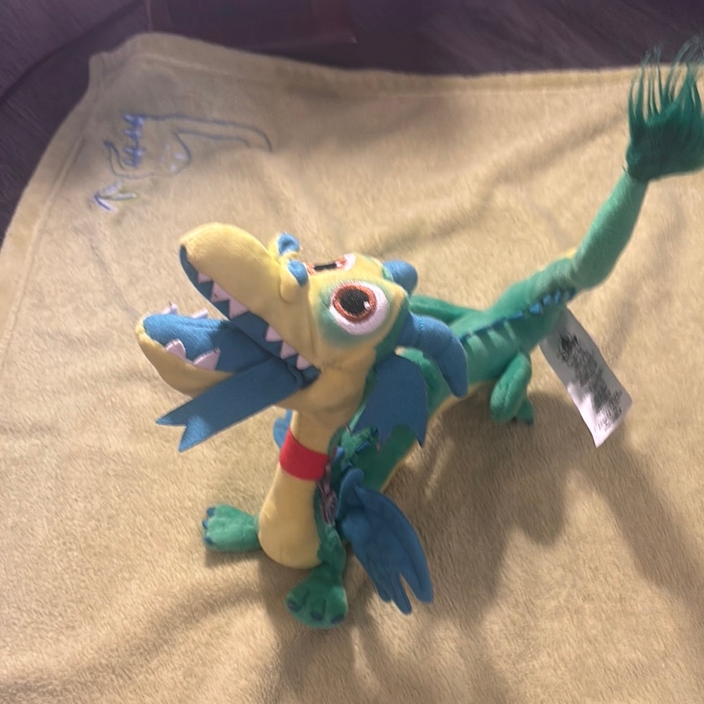 Whimsical Green and Yellow Dragon Plush